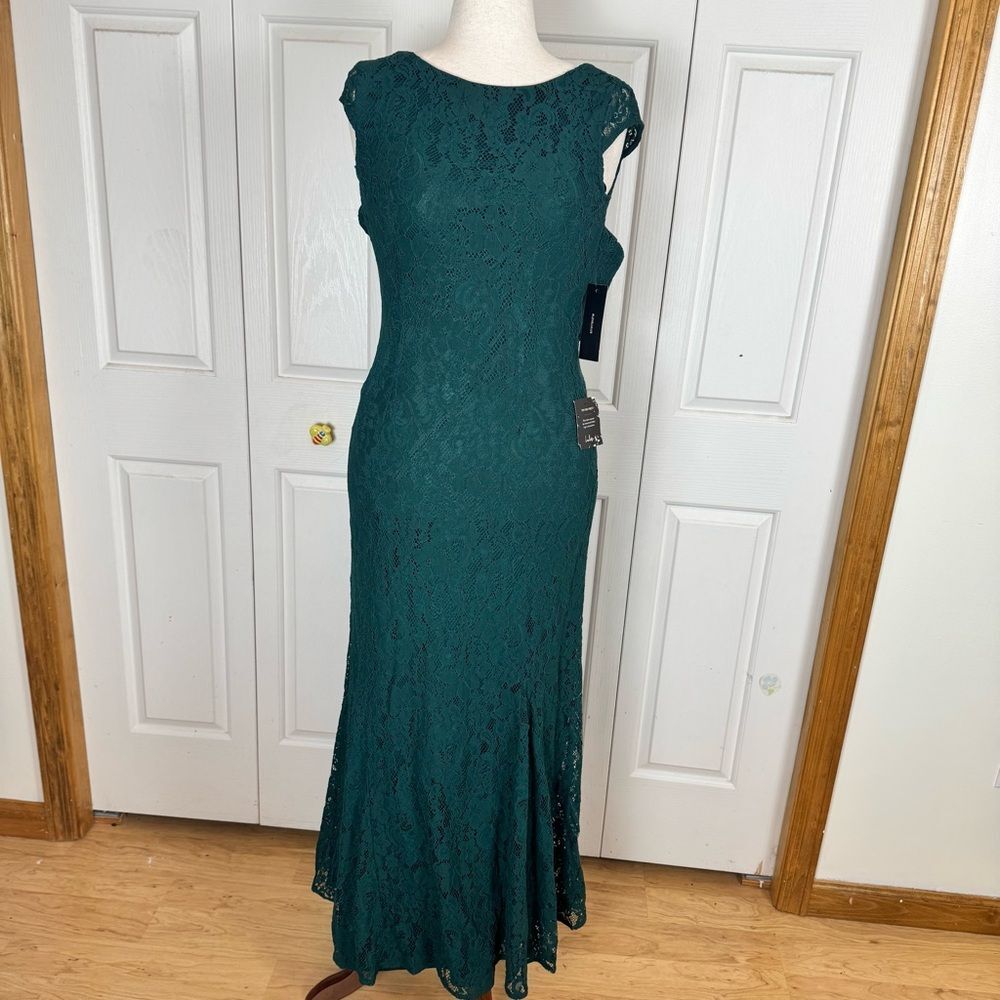 Lulu's Green Lace Maxi Dress - Picture 1 of 14